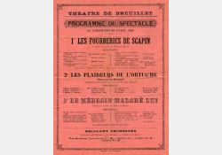 Affiche théâtre, 1895 - “Les plaideurs de l'Ortug'he” en première partie du “Médecin malgré lui” / Visuel : D.R.
