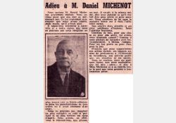 La disparition de Daniel Michenot dans la presse - Adieu à M. Daniel Michenot / Visuel : D.R.