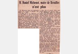 La disparition de Daniel Michenot dans la presse - Sud Ouest - M. Daniel Michenot, maire de Breuillet n'est plus / Visuel : D.R.