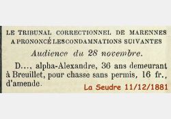 La Seudre, 11 décembre 1881 / Visuel : D.R.