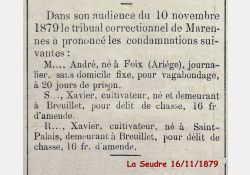 La Seudre, 16 novembre 1879 / Visuel : D.R.