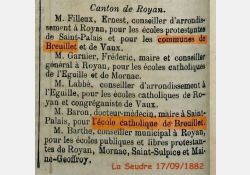 La Seudre, 17 septembre 1882 - Délégués cantonaux - 03 / Visuel : D.R.