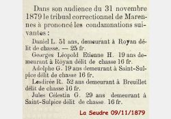 La Seudre, 9 novembre 1879 / Visuel : D.R.
