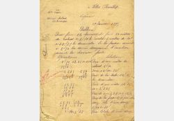 Page d'un cahier d'écolier, exercice de calcul, 1895 / Visuel : D.R.