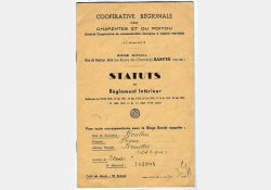 Statuts de la Coopérative régionale des Charentes et du Poitou, Saintes, 1949 / Visuel : D.R.