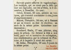 Délits - La Seudre, 16 décembre 1894 / Visuel : D.R.