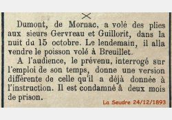 Délits - La Seudre, 24 décembre 1893 / Visuel : D.R.