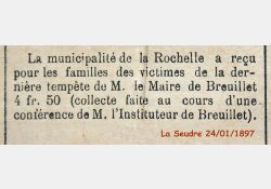 Don après une tempête en 1897 à La Rochelle - La Seudre, 24 janvier 1897 / Visuel : D.R.