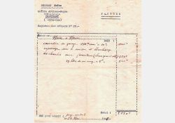 Facture d'un Maître Artisan-Maçon, 1945 ; notez que le “carburant“ était à la charge du client / Visuel : D.R.