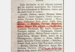 La Seudre, 6 février 1881 - Élections municipales / Visuel : D.R.