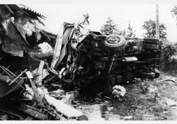 Maison détruite par un accident de camion - 02 / Photo : Serge Roy