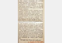 Un soigneur condamné à Breuillet en 1897 - La Seudre, 21 février 1897 / Visuel : D.R.
